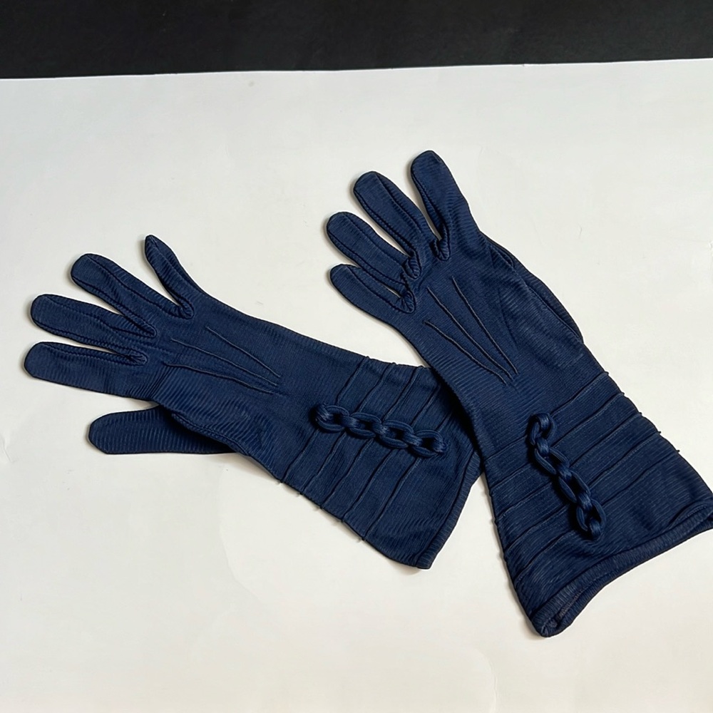 Vintage Picnit By Van Raalte Ladies Navy Day Gloves  Size 6